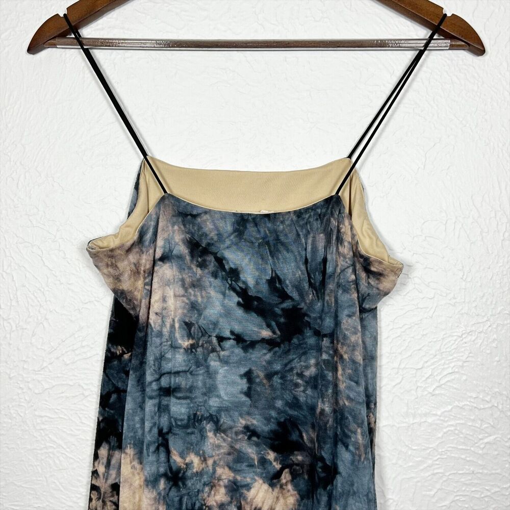 Bear Dance Women's Large Boho Tie Dye Lined Bodycon Spaghetti Strap Mini Dress - Picture 8 of 16
